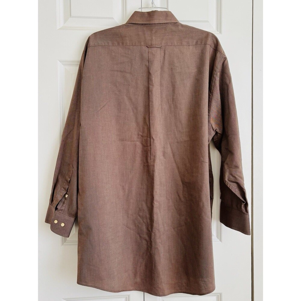 Dockers Men's Button Down Shirt Wrinkle Free Size XL Brown Cotton/Polyester - Picture 4 of 6